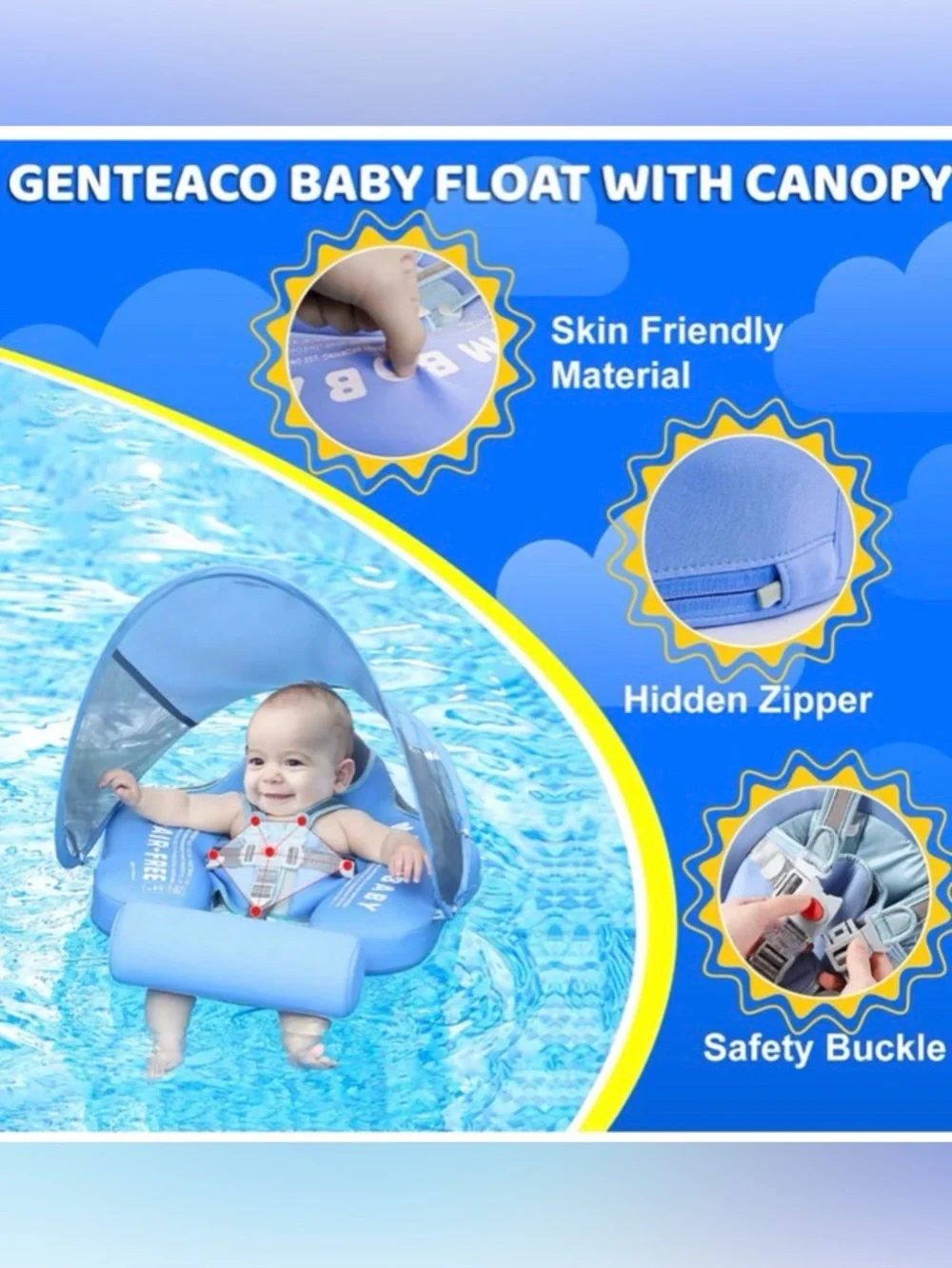 NWT - NWT - Mambobaby Float Deluxe - Blue Infant Float Toddler Float Baby Float